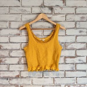 Floreat Smocked Ruffle Crop Top Tank